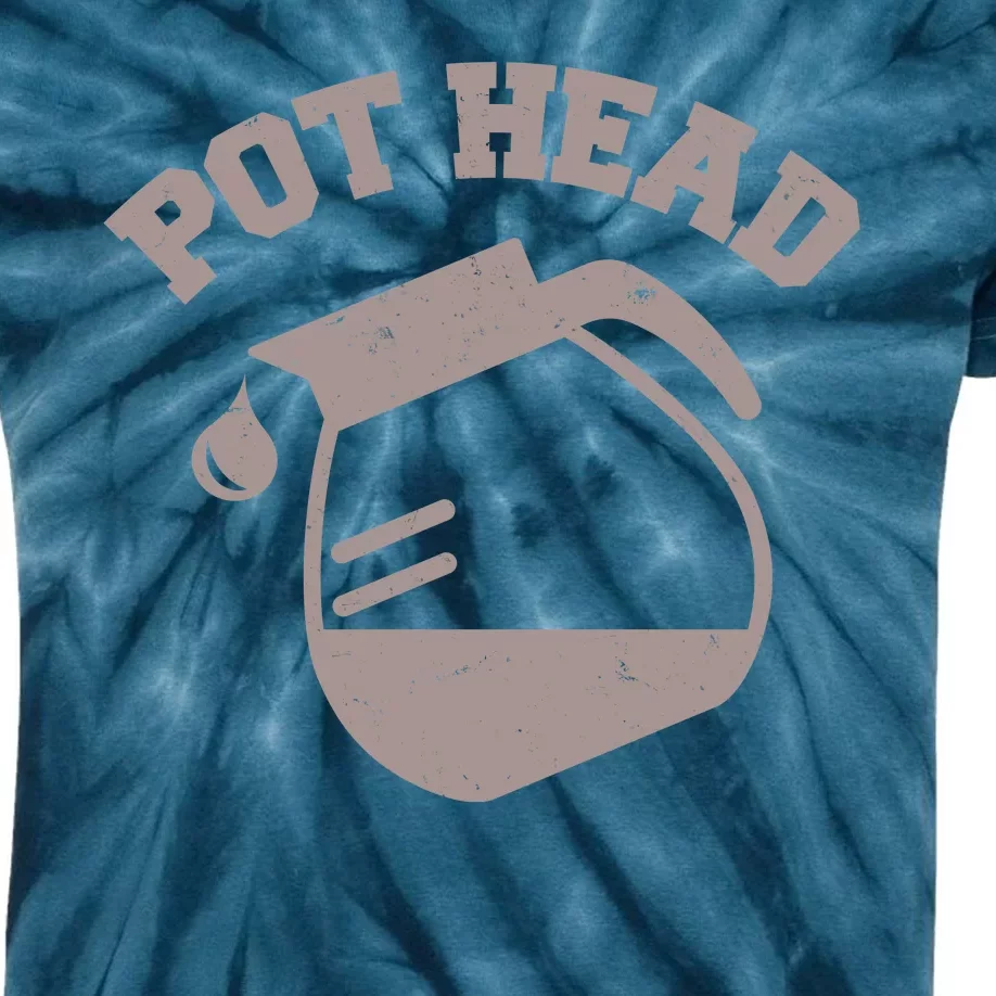 Funny Pot Head Coffee Lover Kids Tie-Dye T-Shirt