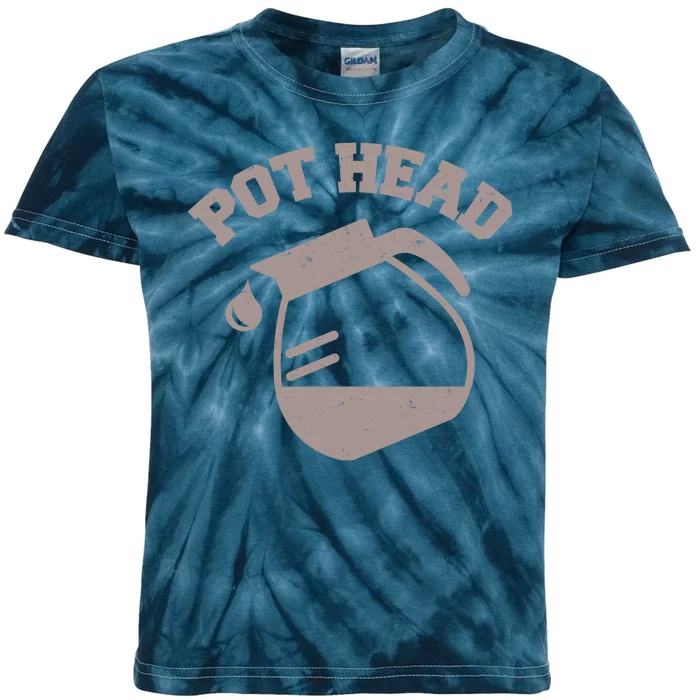 Funny Pot Head Coffee Lover Kids Tie-Dye T-Shirt