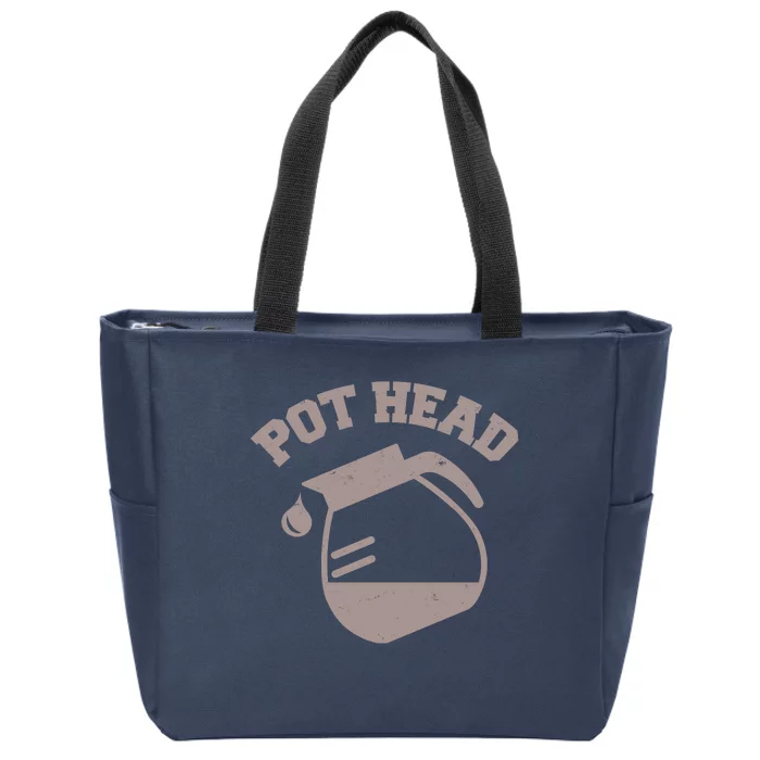 Funny Pot Head Coffee Lover Zip Tote Bag