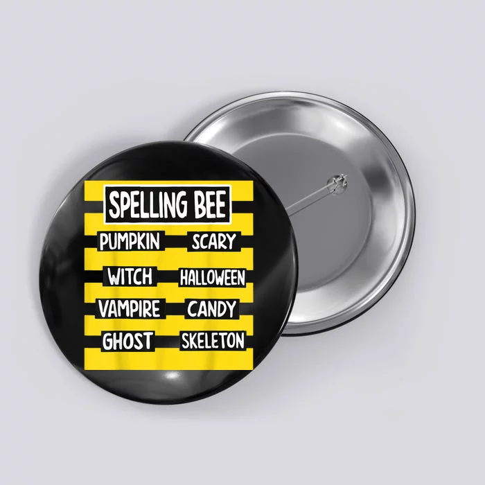 Funny Pun Halloween Costume For Teachers Spelling Bee Button