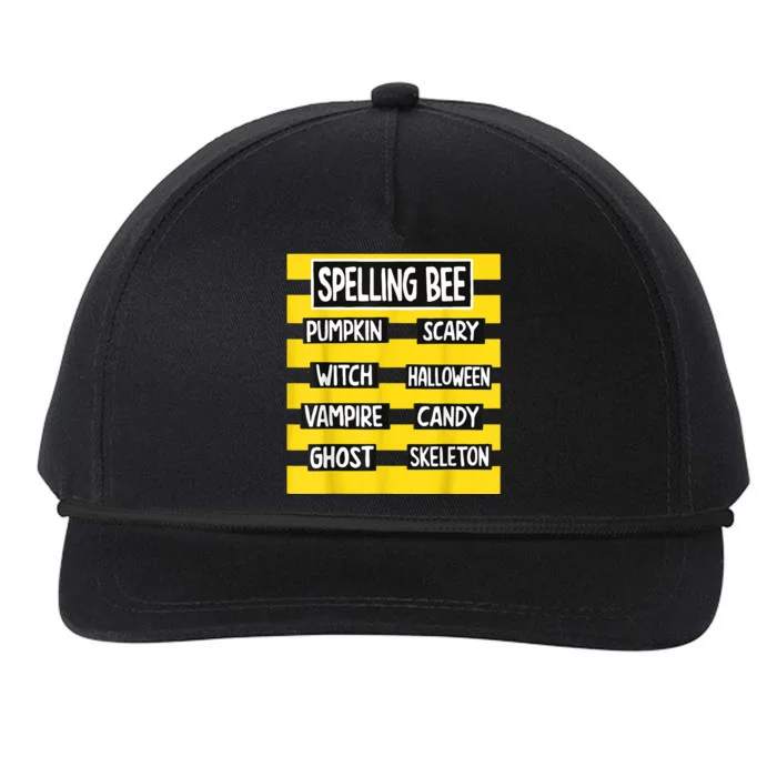 Funny Pun Halloween Costume For Teachers Spelling Bee Snapback Five-Panel Rope Hat