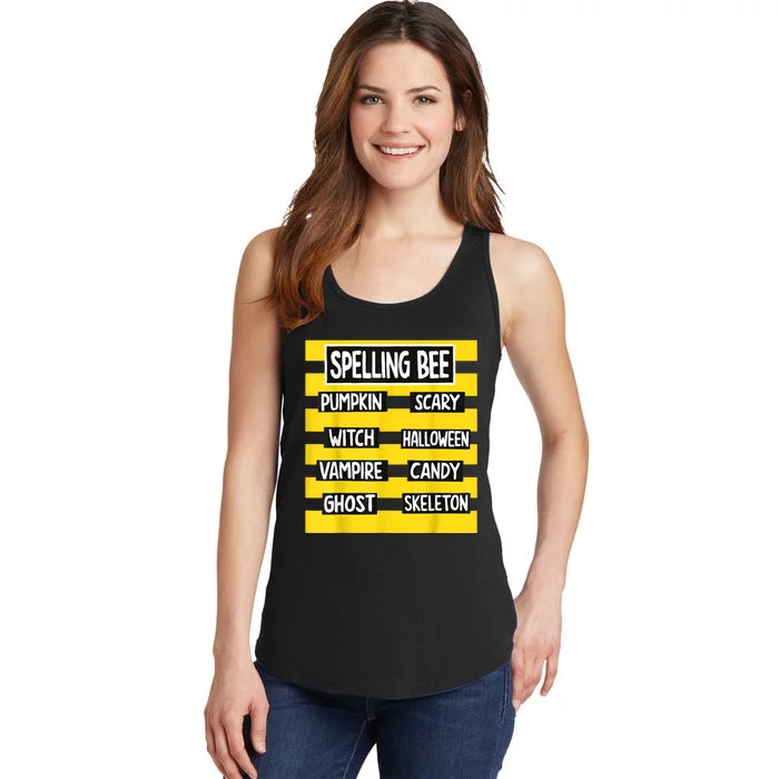 Funny Pun Halloween Costume For Teachers Spelling Bee Ladies Essential Tank