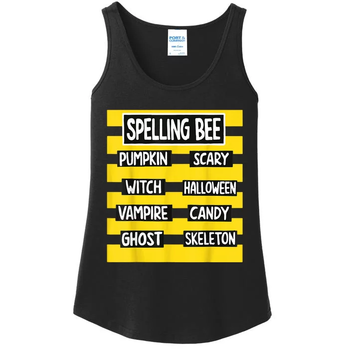 Funny Pun Halloween Costume For Teachers Spelling Bee Ladies Essential Tank