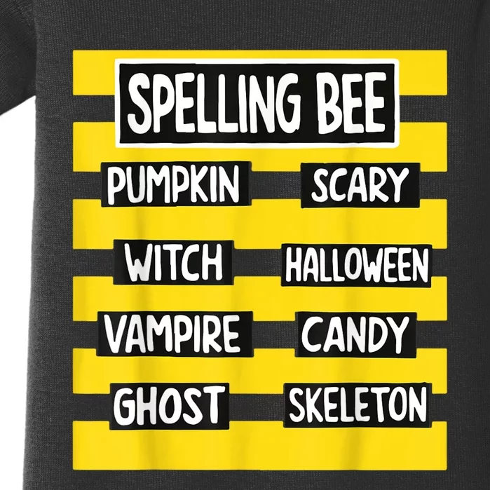 Funny Pun Halloween Costume For Teachers Spelling Bee Baby Bodysuit