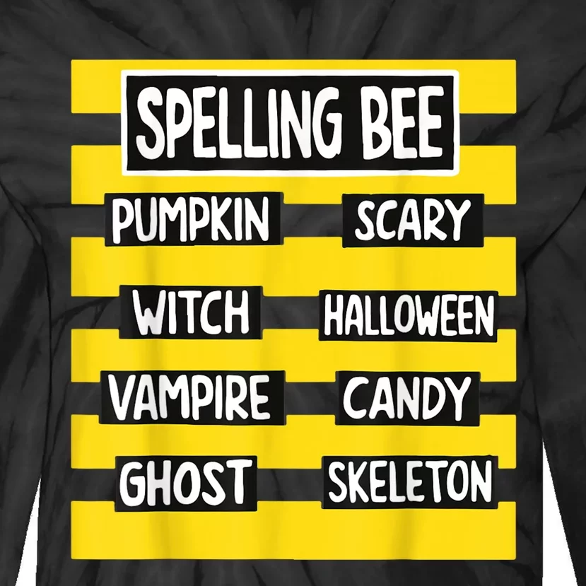 Funny Pun Halloween Costume For Teachers Spelling Bee Tie-Dye Long Sleeve Shirt