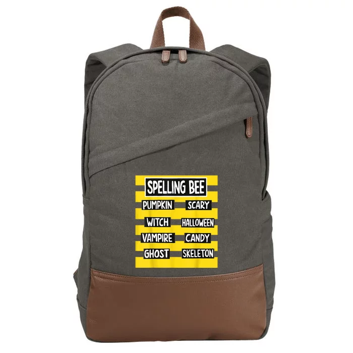 Funny Pun Halloween Costume For Teachers Spelling Bee Cotton Canvas Backpack