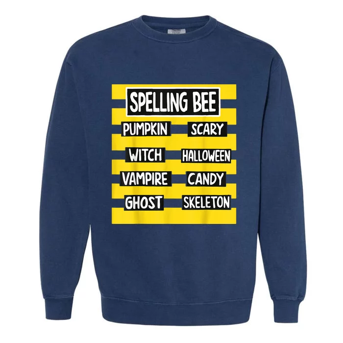 Funny Pun Halloween Costume For Teachers Spelling Bee Garment-Dyed Sweatshirt