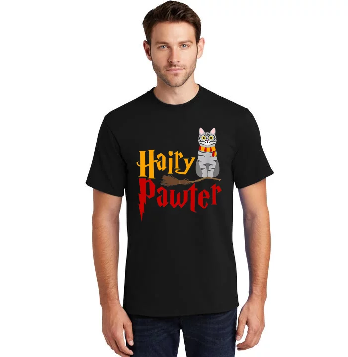 FUNNY Pun Hairy Pawter TShirt Wizard Gift For Cat Lovers Tall T-Shirt