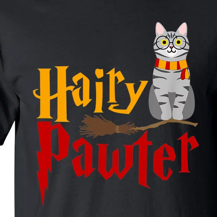 FUNNY Pun Hairy Pawter TShirt Wizard Gift For Cat Lovers Tall T-Shirt