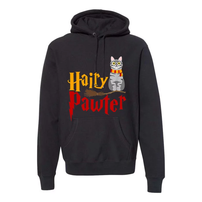 FUNNY Pun Hairy Pawter TShirt Wizard Gift For Cat Lovers Premium Hoodie