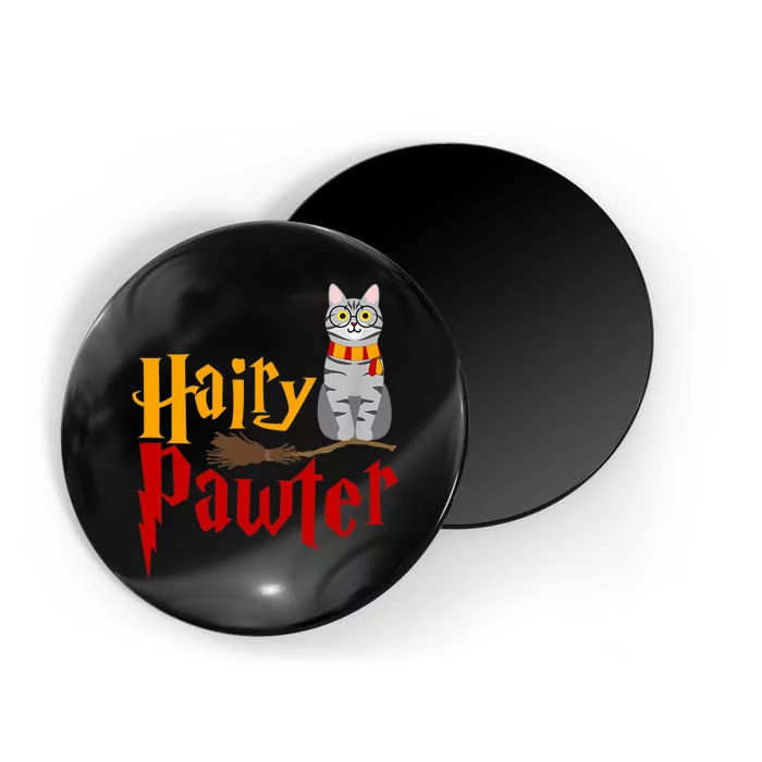 FUNNY Pun Hairy Pawter TShirt Wizard Gift For Cat Lovers Magnet