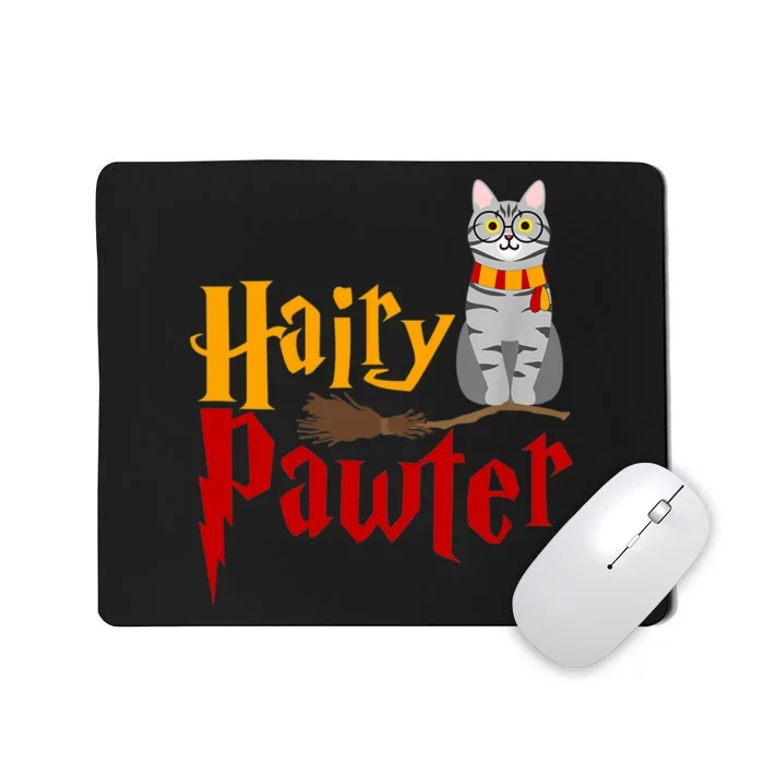 FUNNY Pun Hairy Pawter TShirt Wizard Gift For Cat Lovers Mousepad