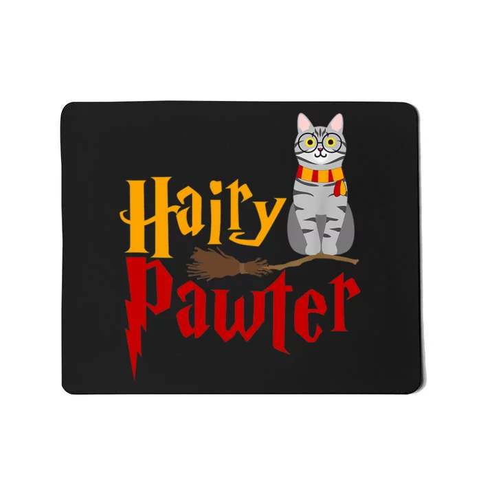 FUNNY Pun Hairy Pawter TShirt Wizard Gift For Cat Lovers Mousepad