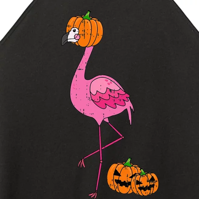 Flamingo Pumpkin Head Halloween Costume Adorable Bird Gift Women’s Perfect Tri Rocker Tank