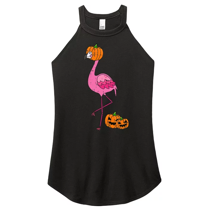 Flamingo Pumpkin Head Halloween Costume Adorable Bird Gift Women’s Perfect Tri Rocker Tank