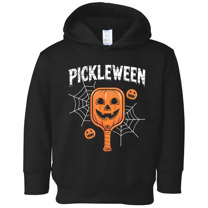 Funny Pickleween Halloween Pickleball Players Gift Toddler Hoodie