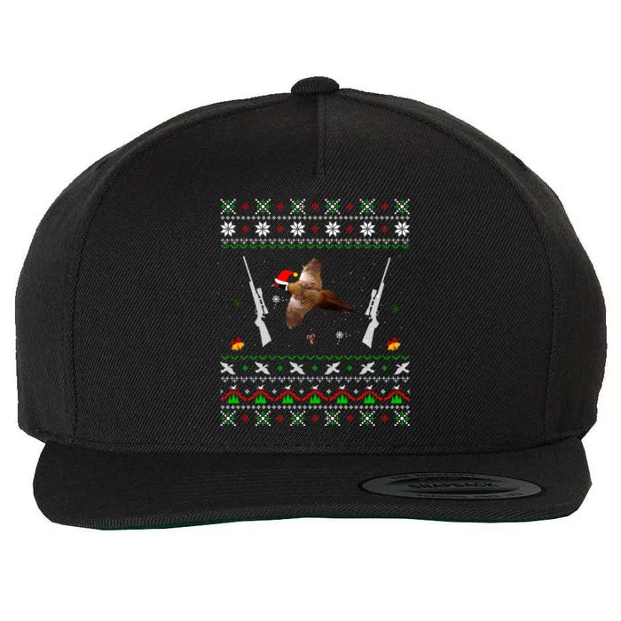 Funny Pheasant Hunting Christmas Wool Snapback Cap