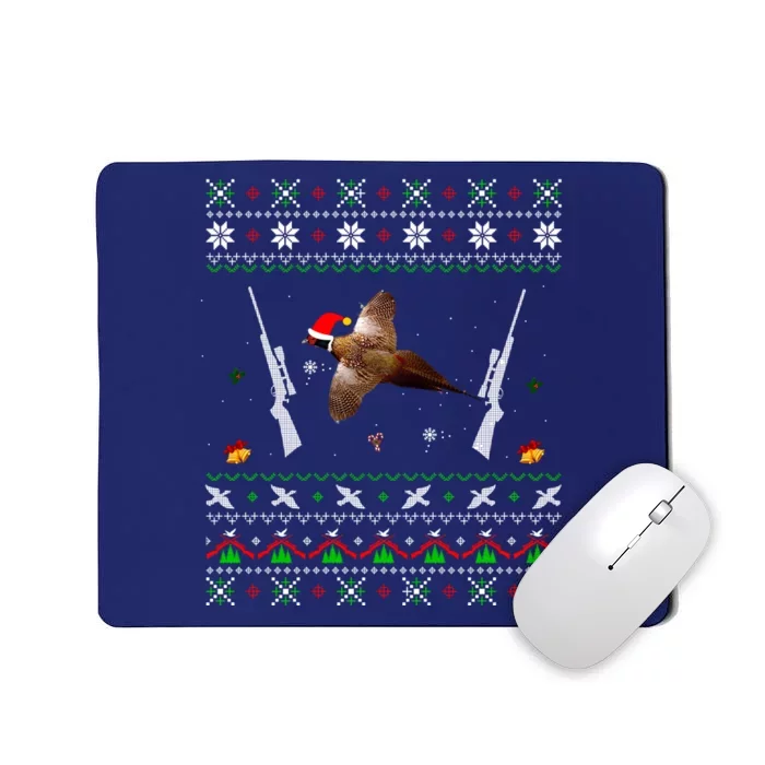 Funny Pheasant Hunting Christmas Mousepad