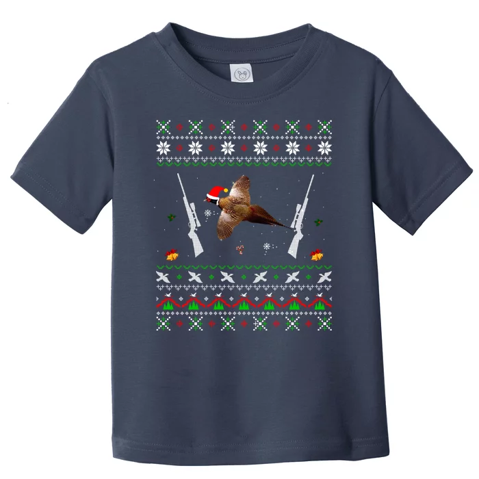 Funny Pheasant Hunting Christmas Toddler T-Shirt