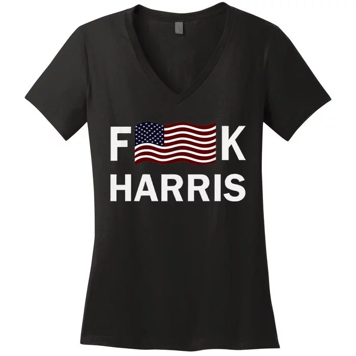 Fkh Political Humor F Kamala Harris Conservative Republican Women's V-Neck T-Shirt