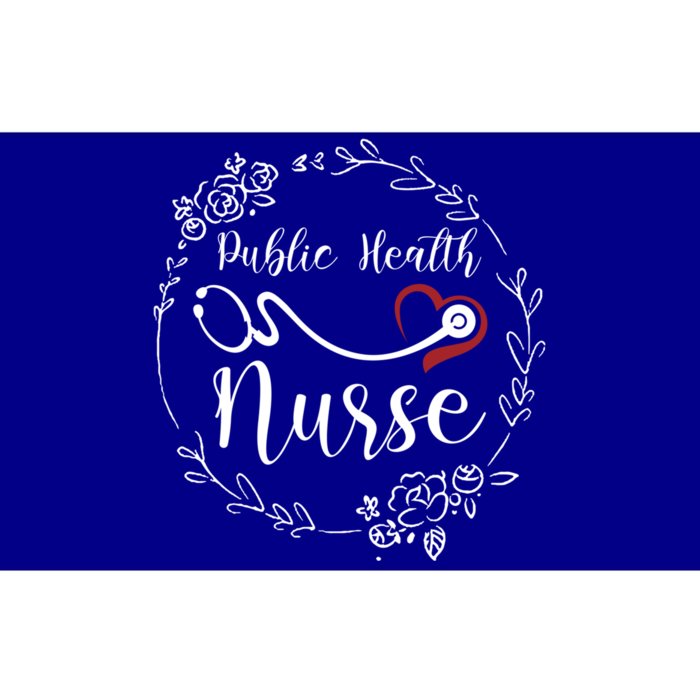 Floral Public Health Nurse Heart Stethoscope Gift Bumper Sticker