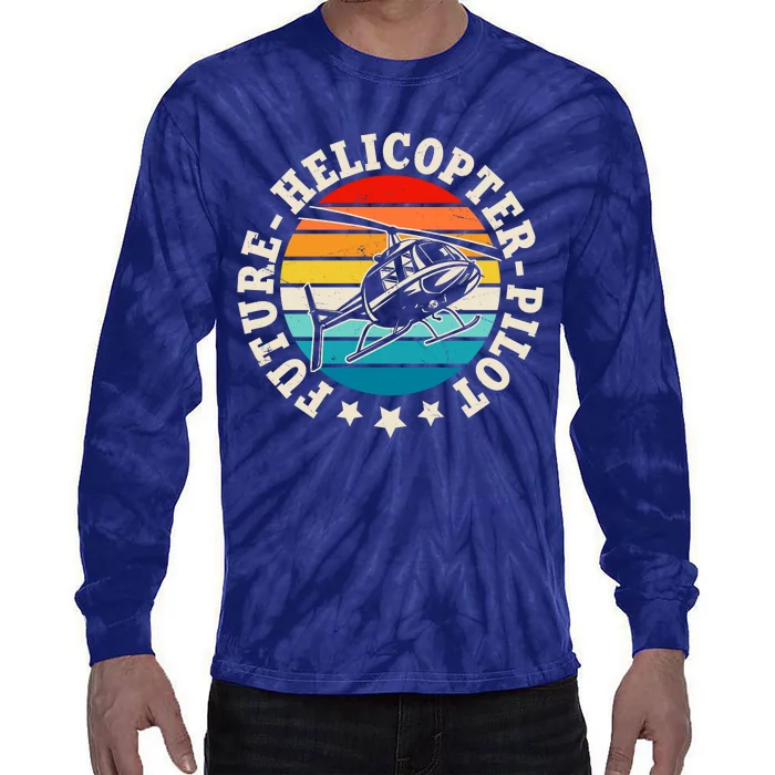 Future Pilot Helicopter Tie-Dye Long Sleeve Shirt