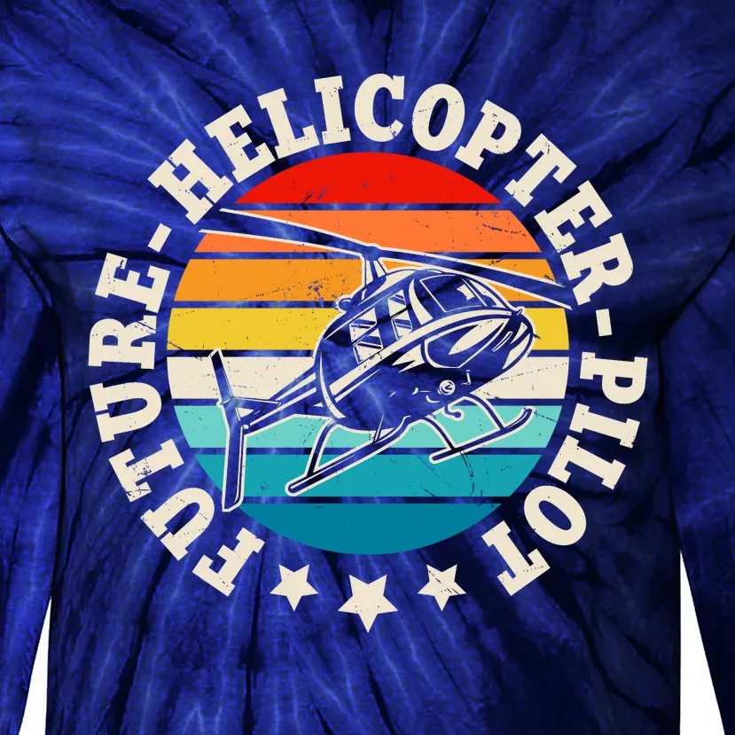 Future Pilot Helicopter Tie-Dye Long Sleeve Shirt