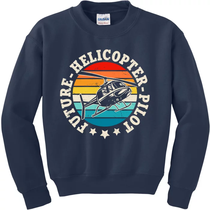 Future Pilot Helicopter Kids Sweatshirt