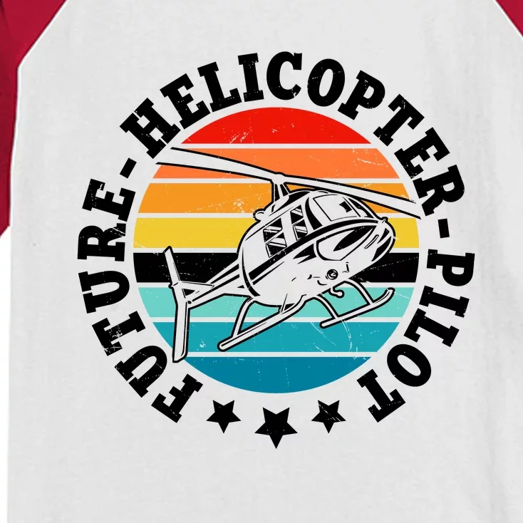 Future Pilot Helicopter Kids Colorblock Raglan Jersey