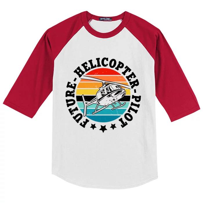 Future Pilot Helicopter Kids Colorblock Raglan Jersey