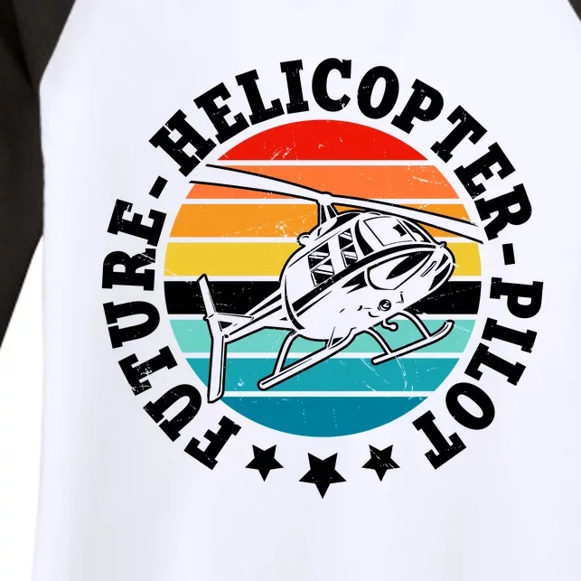 Future Pilot Helicopter Women's Tri-Blend 3/4-Sleeve Raglan Shirt