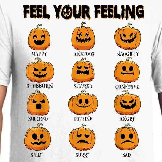 Feelings Pumpkins Halloween Mental Health Feel Your Feeling Pajama Set