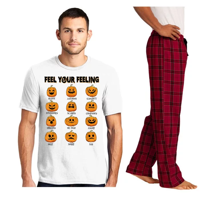 Feelings Pumpkins Halloween Mental Health Feel Your Feeling Pajama Set