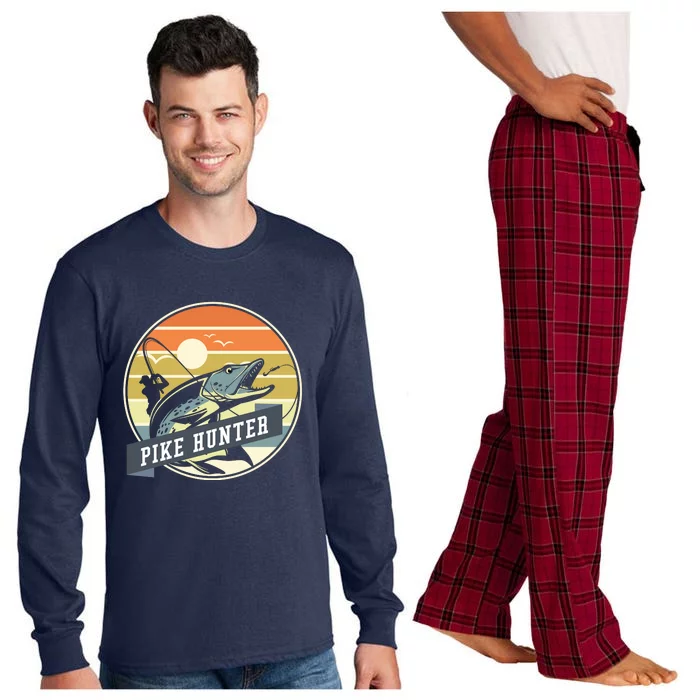 Fishing Pike Hunter River Fishing Angler Fish Hunting Long Sleeve Pajama Set