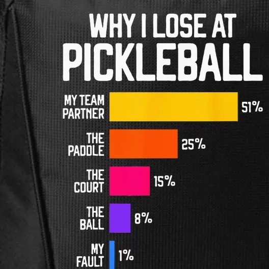 Funny Pickleball Humor Why I Lose City Backpack