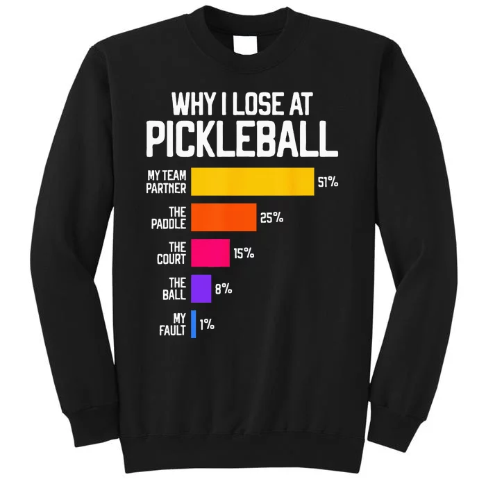 Funny Pickleball Humor Why I Lose Tall Sweatshirt