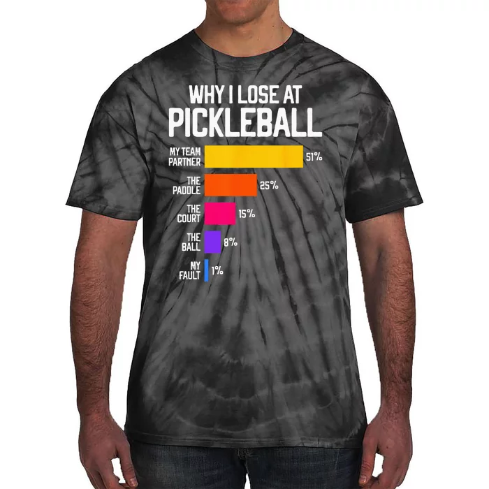 Funny Pickleball Humor Why I Lose Tie-Dye T-Shirt