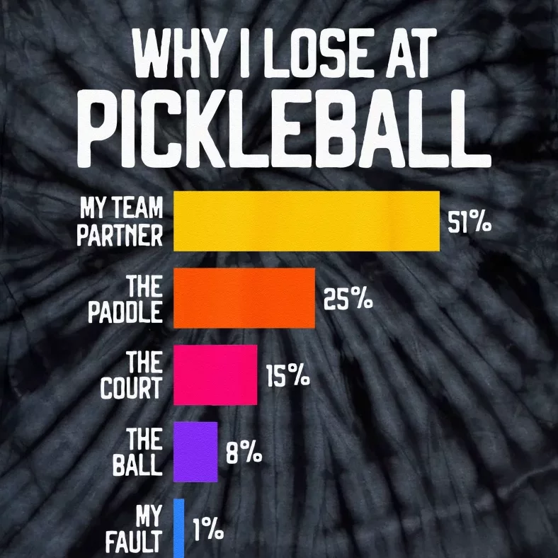 Funny Pickleball Humor Why I Lose Tie-Dye T-Shirt