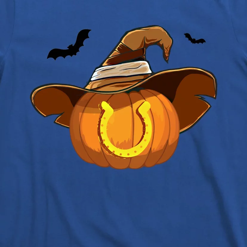 Funny Pumpkin Horseshoe Halloween Horse Lover Cow Cow Gift T-Shirt