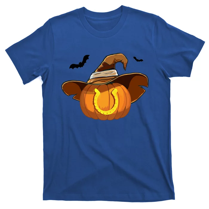 Funny Pumpkin Horseshoe Halloween Horse Lover Cow Cow Gift T-Shirt