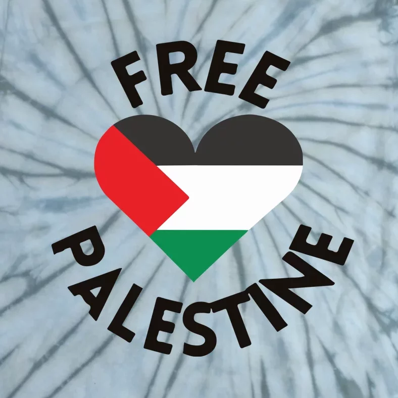 Free Palestine Heart Support Palestine Tie-Dye T-Shirt