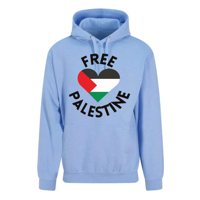 Free Palestine Heart Support Palestine Unisex Surf Hoodie