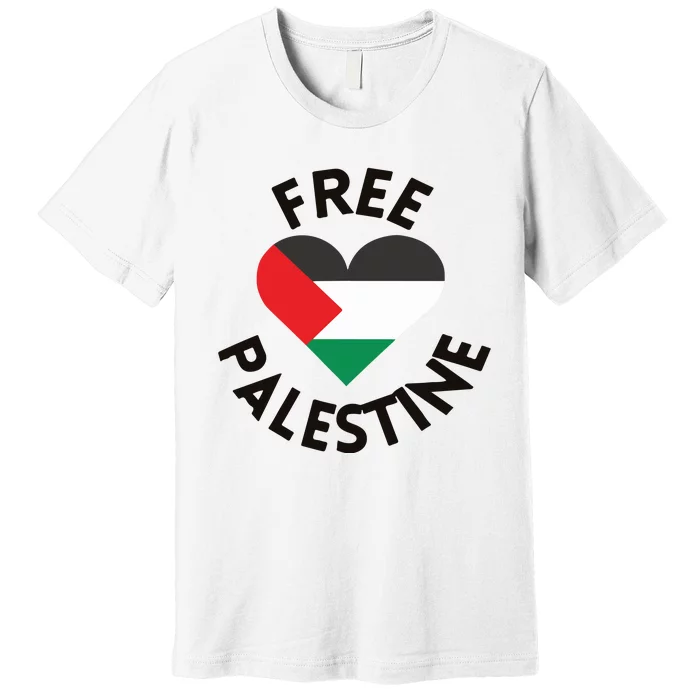 Free Palestine Heart Support Palestine Premium T-Shirt