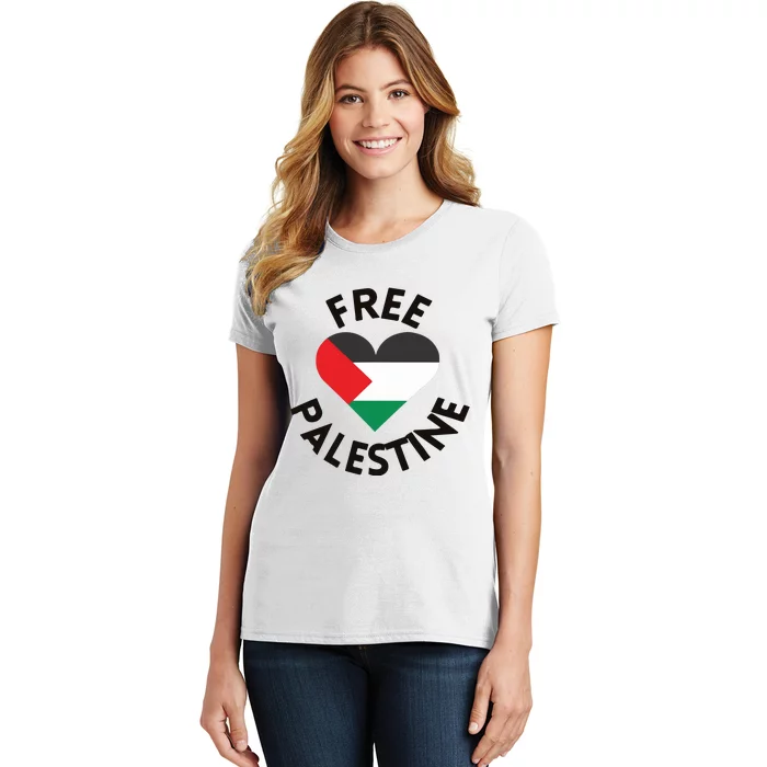 Free Palestine Heart Support Palestine Women's T-Shirt