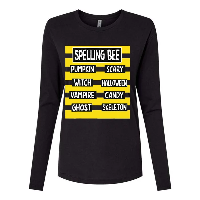 Funny Pun Halloween Costume For Teachers Spelling Bee Womens Cotton Relaxed Long Sleeve T-Shirt