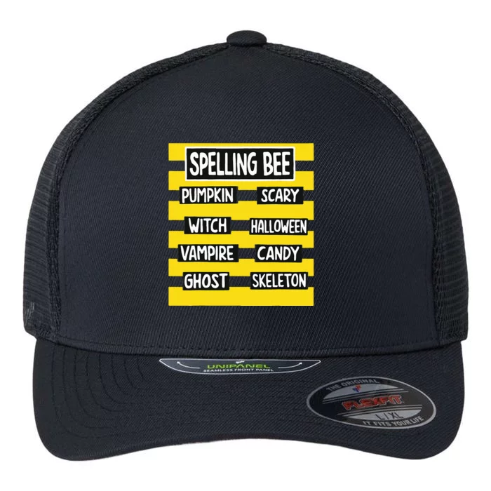 Funny Pun Halloween Costume For Teachers Spelling Bee Flexfit Unipanel Trucker Cap