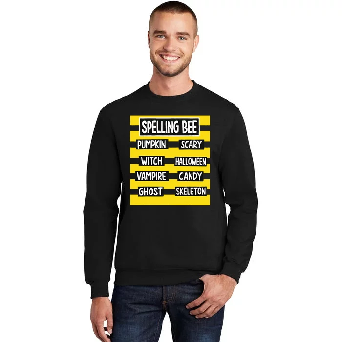 Funny Pun Halloween Costume For Teachers Spelling Bee Tall Sweatshirt