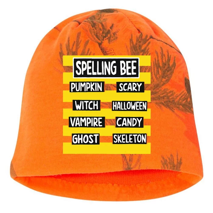 Funny Pun Halloween Costume For Teachers Spelling Bee Kati - Camo Knit Beanie