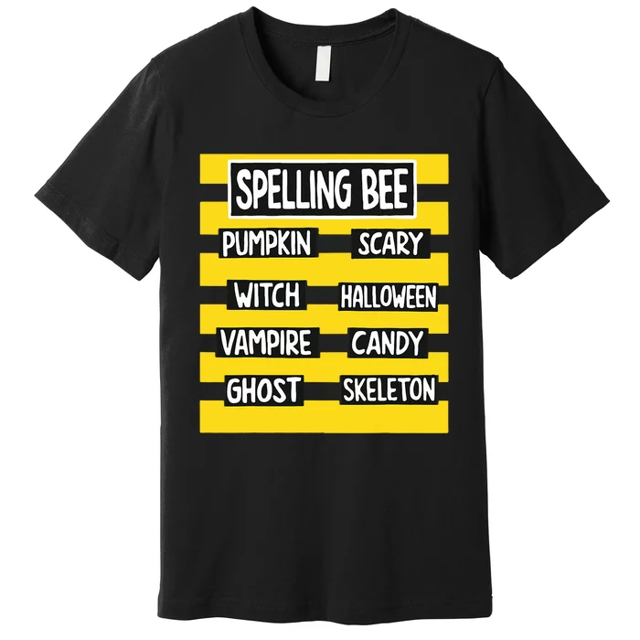 Funny Pun Halloween Costume For Teachers Spelling Bee Premium T-Shirt