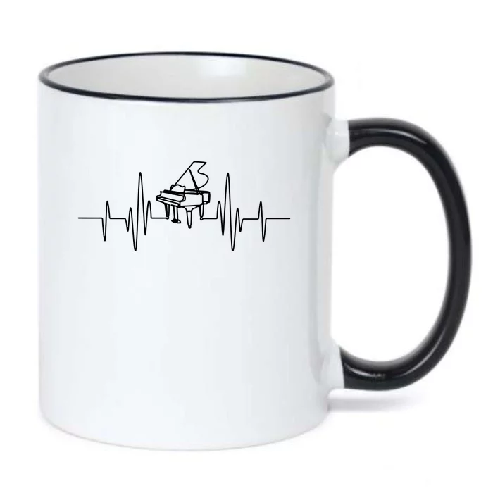 Funny Piano Heartbeat Keyboard For Piano Player Men Women Black Color Changing Mug